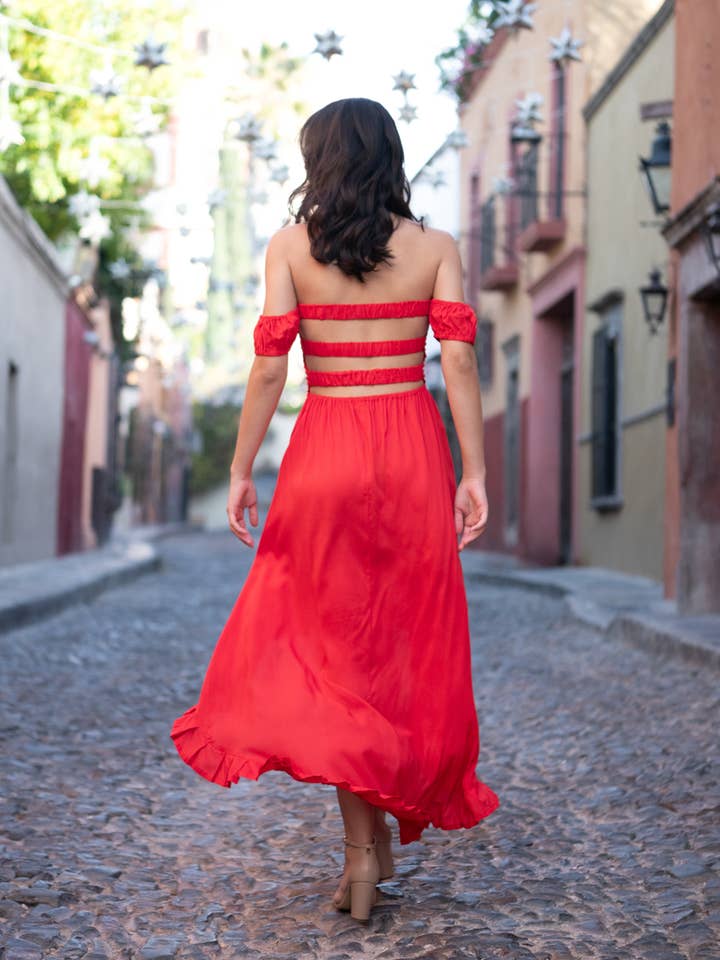 Red Amara Maxi Dress for wholesale on Faire9