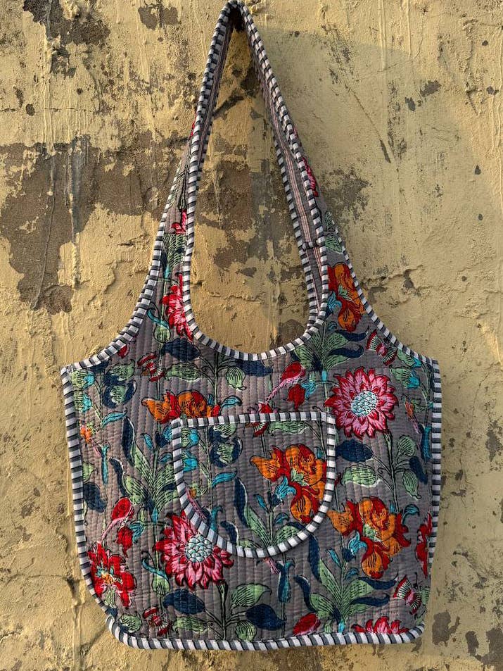 Beautiful Floral Printed Bag Shopping Bag Women Shoulder Bag for wholesale by bhavnas boutique
