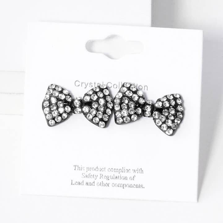 Sensibling Corp. - Wholesale Stud/Post Earrings - Crystal Rhinestone Bow Stud Earrings5