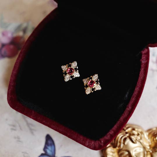 Sterling zilveren oorknopjes met irisbloem voor wholesale door happyzzzsu