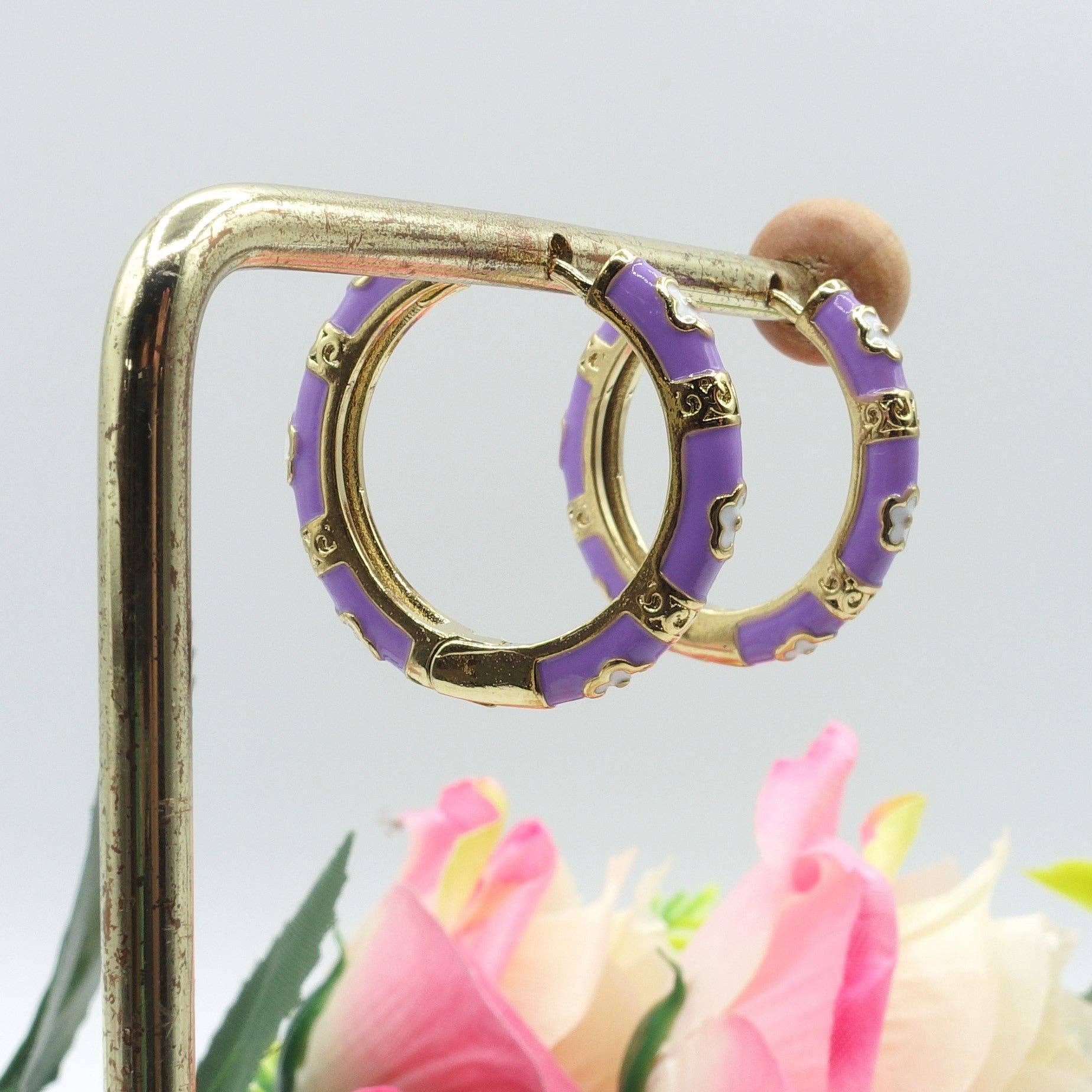 Daemon srls - Wholesale Dangle Earrings - AZALEA - ACCIAIO INOSSIDABILE orecchini a cerchio smaltati5