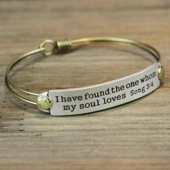 Inspirational Bible Verse Bracelet Song 3:4 for wholesale by Sweet Romance Jewelry