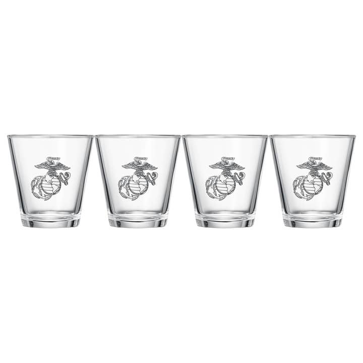 The Wine Savant / Khen Glassware – wholesale Cocktail/liquor glass – Marine USMC Whiskey & Wine Glasses Set of 44