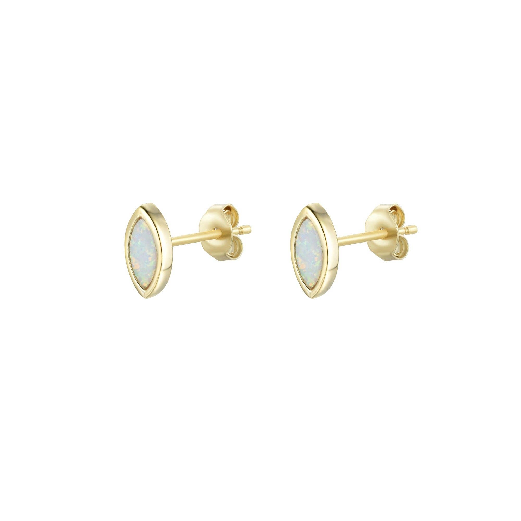 Kamaria Jewelry - Vente Clous d'oreille - Boucles d'oreilles à tige Marquise Opal6