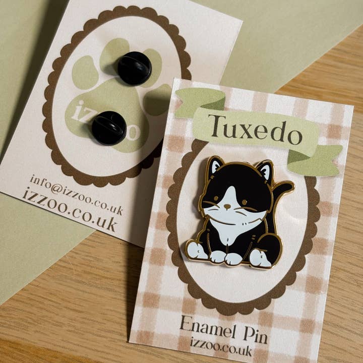 izzoo – wholesale Lapel pin/button – Tuxedo Cat Enamel Pin6