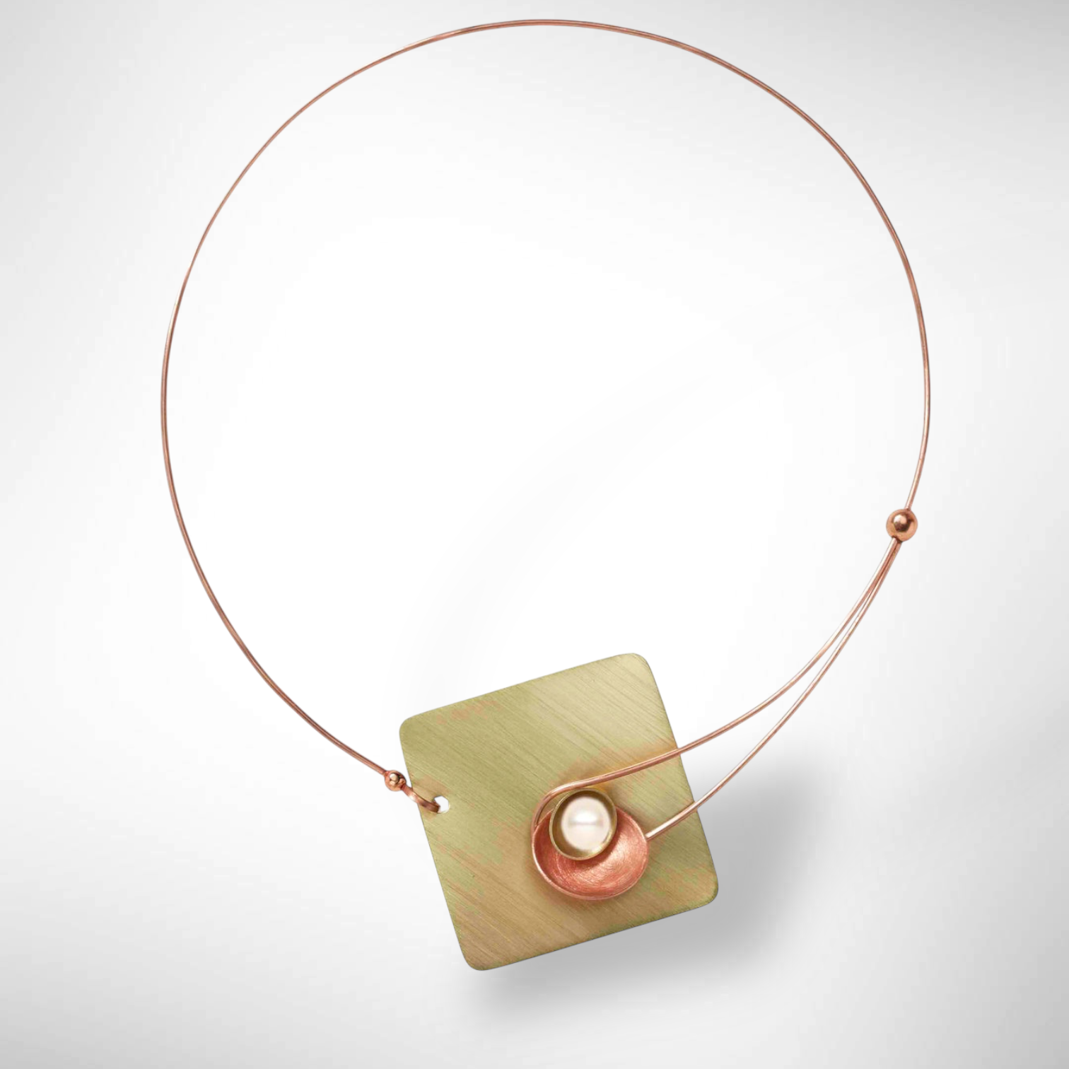 Chick Boss LLC - Wholesale Pendant/Charm Necklace - DAWN Best Selling Small Angular Metal Necklace from the SCULPTURAL Collection with Simulated Pearl or Jade option5