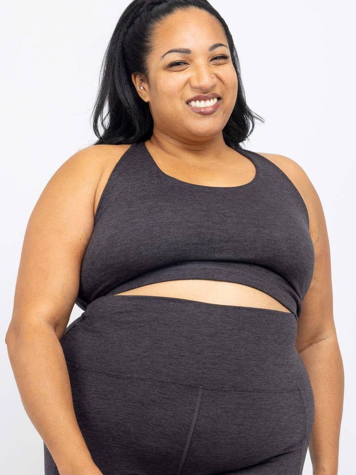 SuperSoft Strappy Bra - Heather Black for wholesale by Superfit Hero