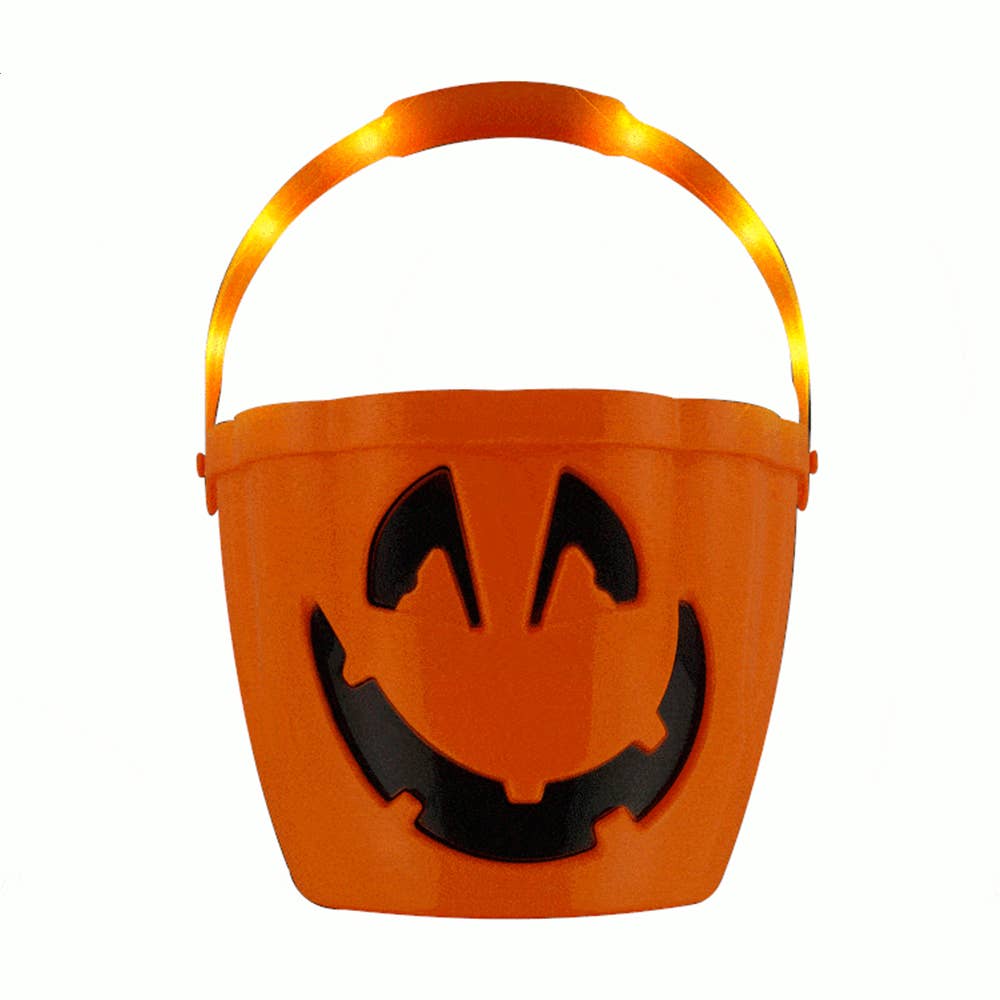 Blinkee.com, LLC - Vente Seau – enfant - Seau à bonbons Pumpkin Jack O Lantern avec poignée clignotante1