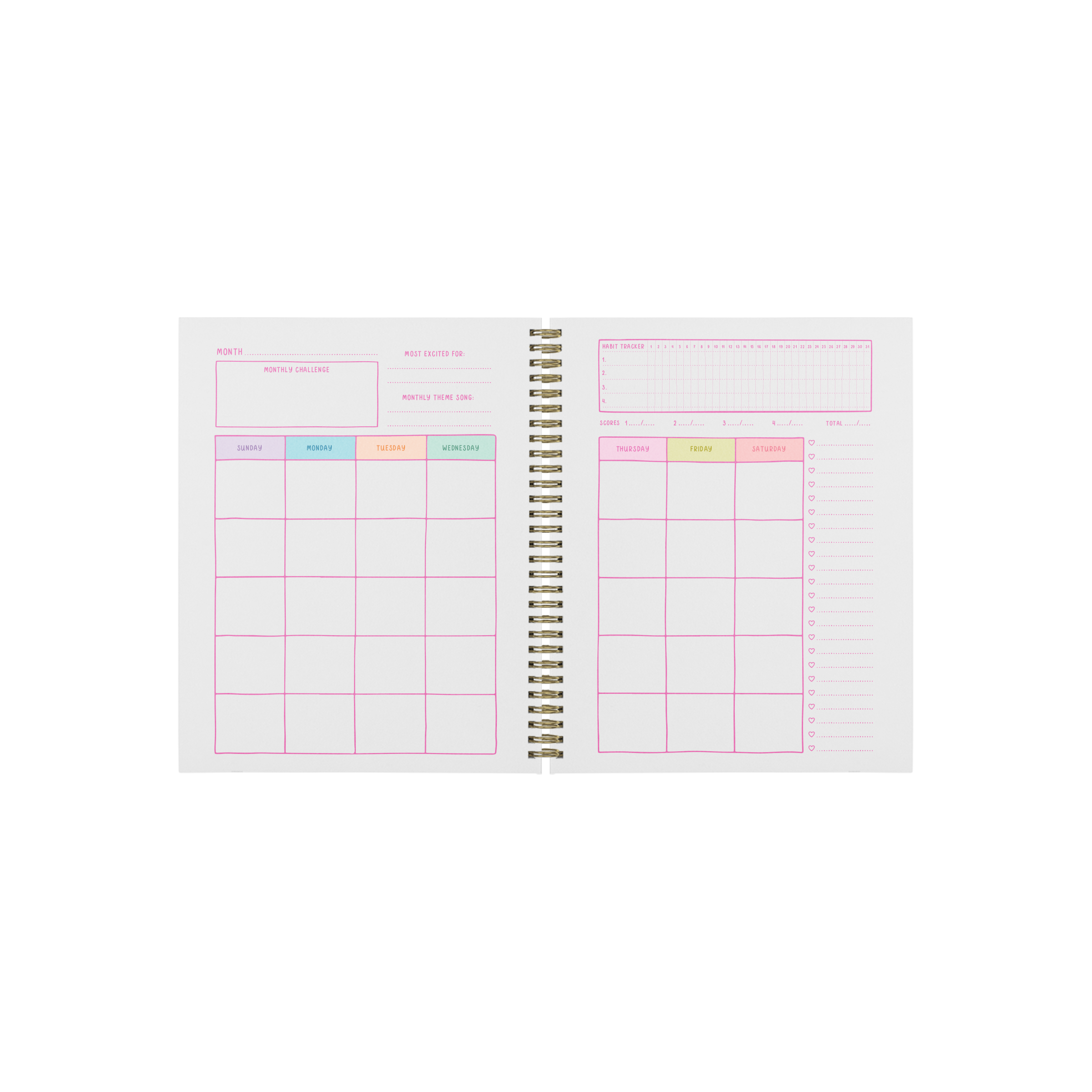 Talking Out of Turn - Wholesale Planner - Undated Perpetual Planner - Bold Checker5