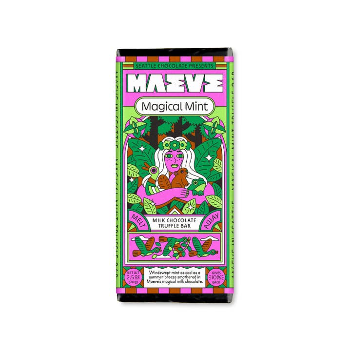 Seattle Chocolate Presents Maeve - Wholesale Chocolate Bar - Everyday Truffle Bar Shipper - 72ct