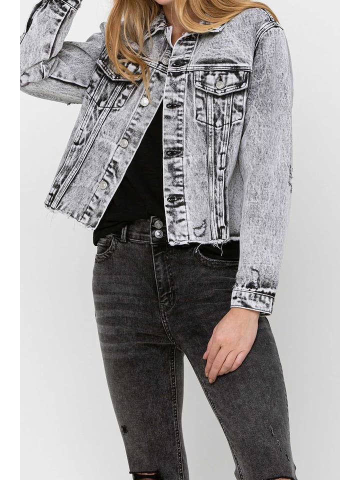 ESCALA KLASSISCHE CROP-JEANSJACKE IM USED-LOOK VT1156 für den Großhandel auf Faire