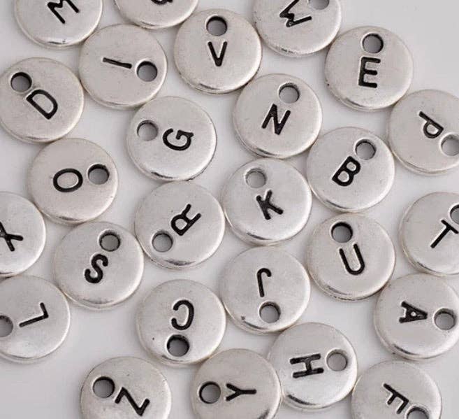 Mermaid Marys – wholesale Individual charm/pendant – Tibetan Silver Initial / Letter Charm0