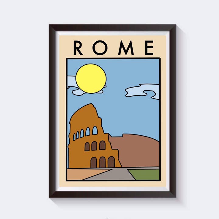 Minimalist Rome Travel Print - Available in 6 sizes for wholesale by 2 Sisters