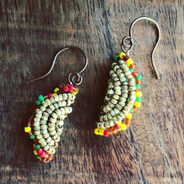 Teeny Tiny Beaded Taco Earrings for wholesale by MorninGloria's