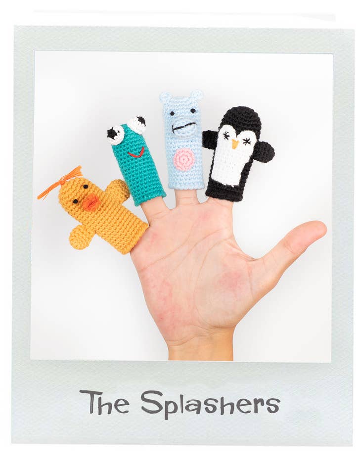 The Splashers Organic Handknit Finger Puppets - Set of 4 for wholesale by Cuddoll
