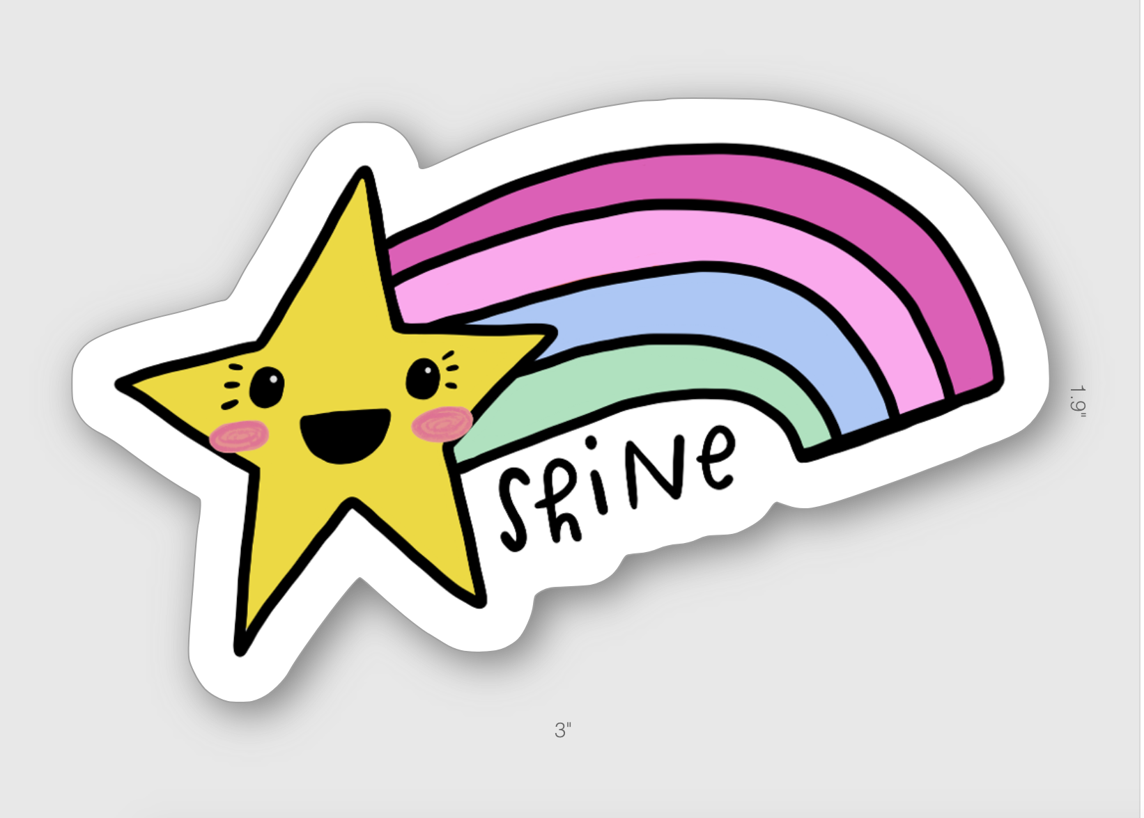 Jenipher Lyn / Nightly Doodles - Wholesale Sticker - Shine Rainbow Star - Vinyl Sticker4