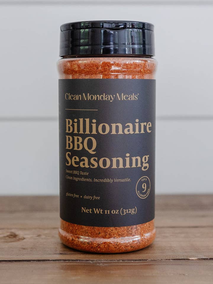 Assaisonnement BBQ Milliardaire pour la vente par Clean Monday Meals