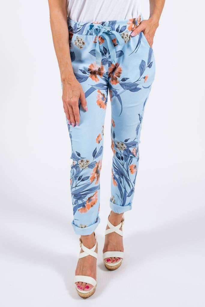 TINA Stephens Italy/Tees By Tina – Großhandel Hose – Damen – Roseann Hose mit Blumendruck (PL710F)10