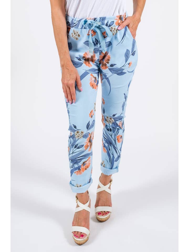 TINA Stephens Italy/Tees By Tina – Großhandel Hose – Damen – Roseann Hose mit Blumendruck (PL710F)10