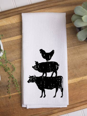 Cute Farm Animals Kitchen Towel, Dish Towel for wholesale by The Junkin’ Mamas