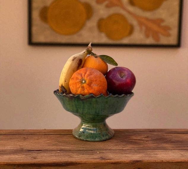 Moroccantastics - Wholesale Decorative Plate/Dish/Bowl - Tamegroute Green Fruit Bowl or Planter – Handmade Moroccan Pottery5
