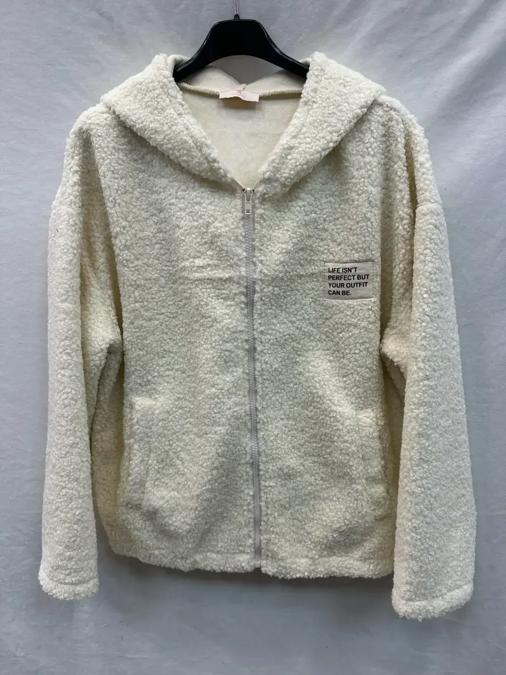 Mimi & Gogo - Wholesale Jacket - Women's - Fleece Hooded Jacket With Zip @3408_VeZipEcusson0