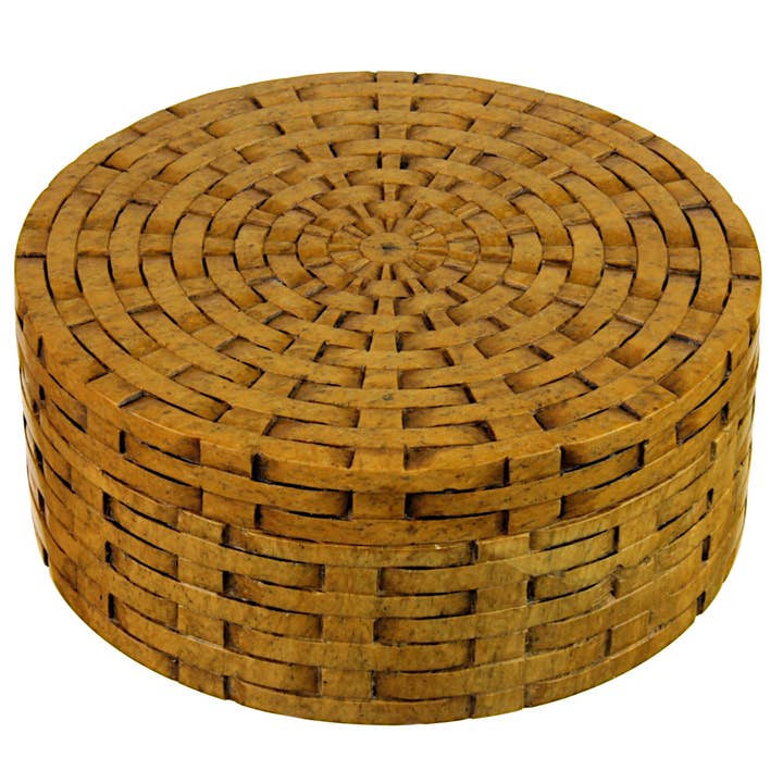 Weidenkorb, rund, Speckstein, Schmuckschatulle für den Großhandel von The Niger Bend