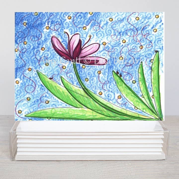 Lula Bell Cards and Gifts - Wholesale Stationery/Notecard Set - Whimsical Crocus Boxed Note Cards0