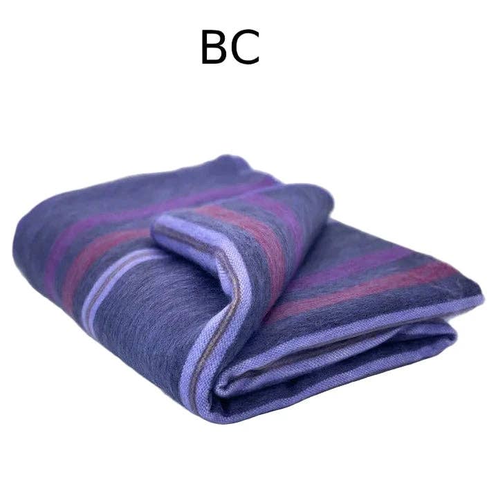 Choice Alpaca Products – wholesale Filtar – Alpacka Bed Filt - Randig96