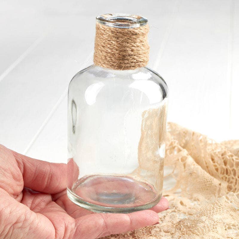Factory Direct Craft - Vente Paniers - Bouteille d'apothicaire en verre avec ornements en jute - Choisir la taille2