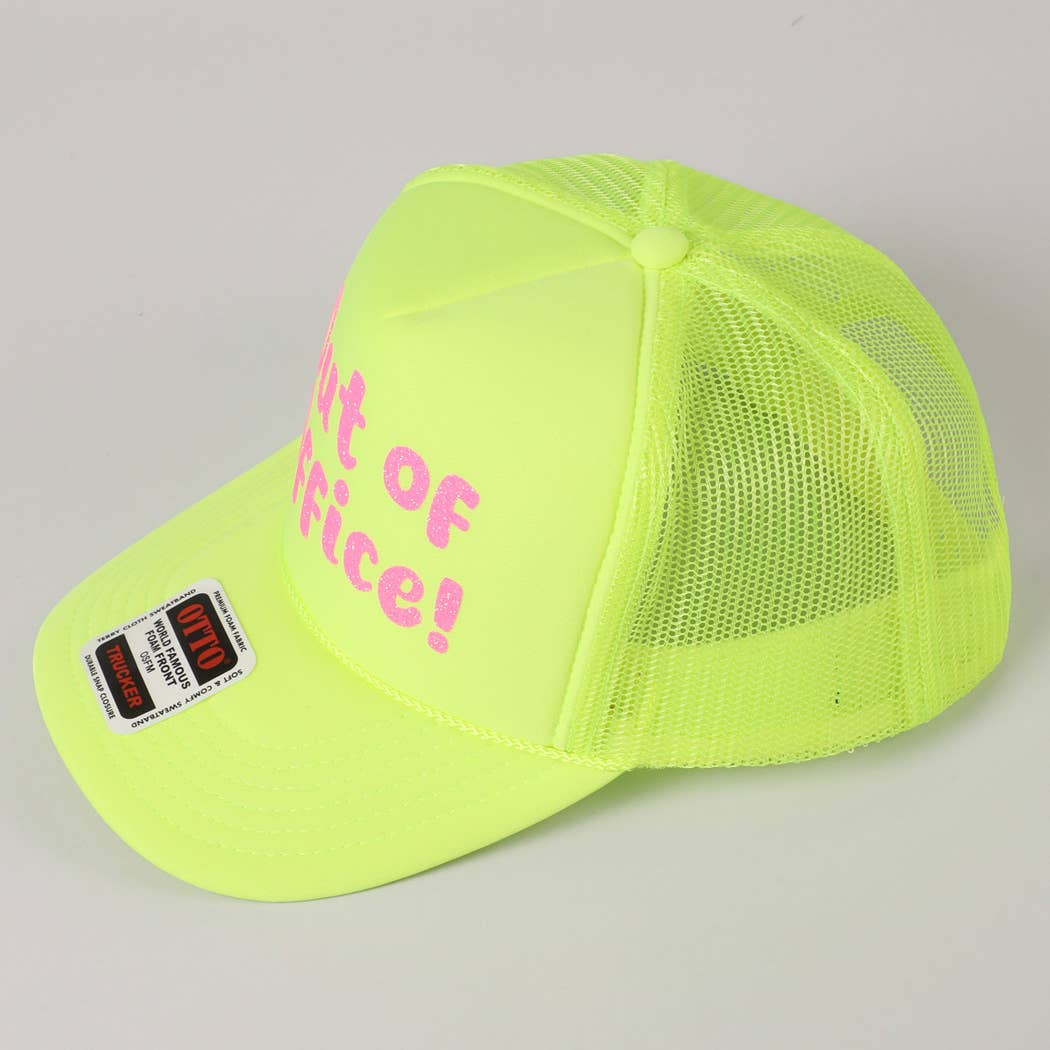 Fashion City - Wholesale Trucker Hat - Unisex - Out of Office Glitter Letter Logo Foam Trucker Hat20