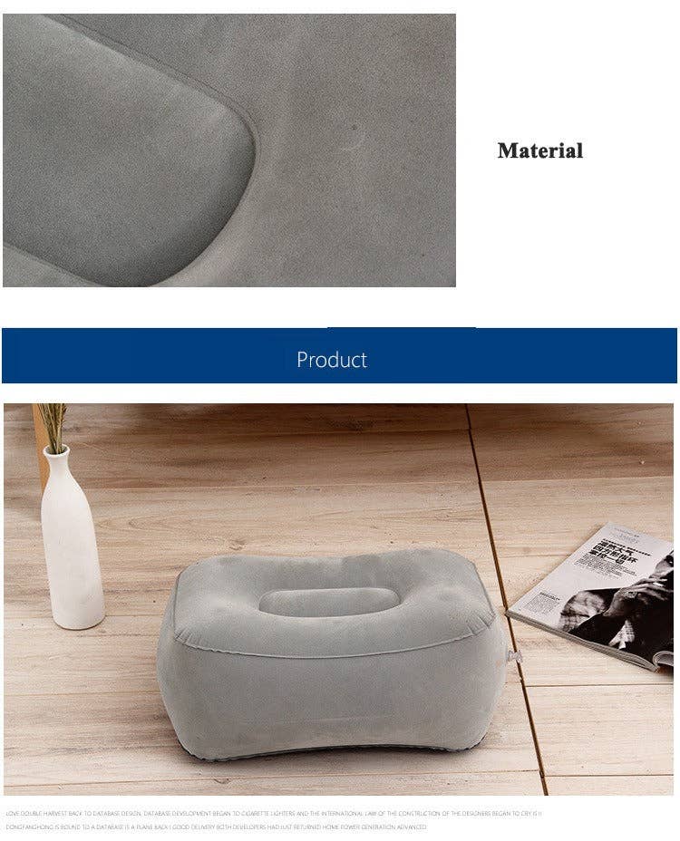 VIGOR – wholesale Lumbar pillow – Travel Soft Flocking Adults Inflatable Foot Rest Pillow(10 P2