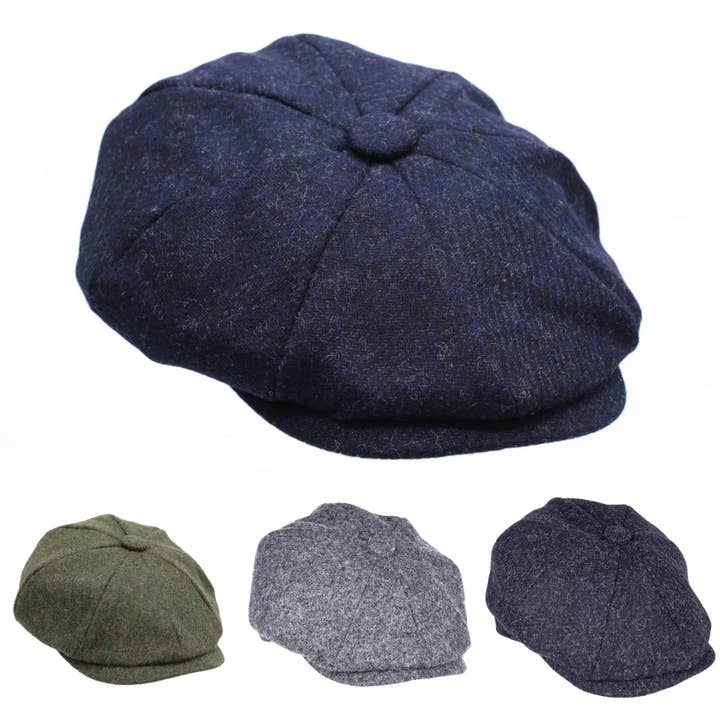 Heather Hats & Accessories - Wholesale Newsboy/Schoolboy Hat - Unisex - ZH215 Archie Twill Tweed 8 Piece Cap1