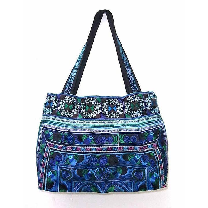 Lumily - Wholesale Tote Bag - Women's - BUNDLE: 5 Piece Floral Unique Hmong Totes - Thailand