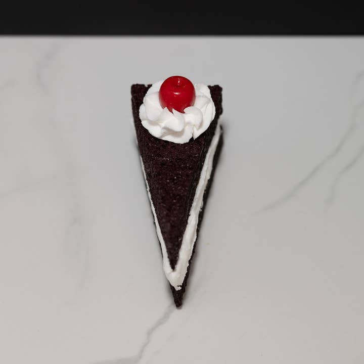 Just Dough It! Fake Foods - Wholesale Decorative Tabletop Object - Fake Layered Chocolate Cake Slice With Cherry2