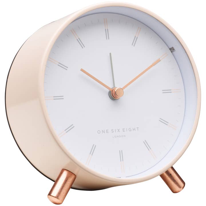One Six Eight London – wholesale Alarm clock – Ellie Blush / White Silent Alarm Clock