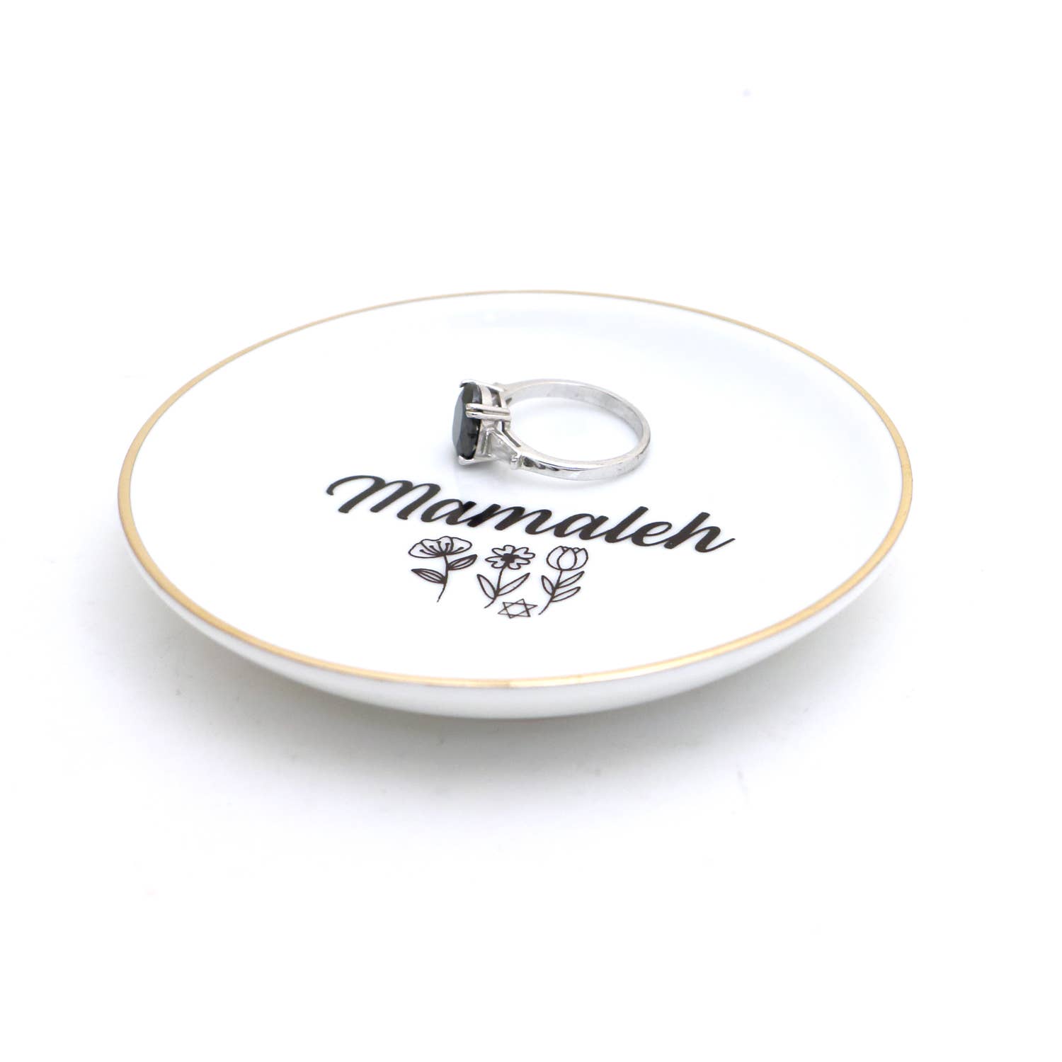 Lenny Mud - Wholesale Jewelry Dish - Mamaleh ring dish, Yiddish ring holder with 22K gold accents3