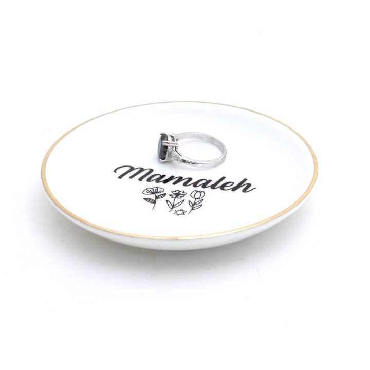 Lenny Mud - Wholesale Jewelry Dish - Mamaleh ring dish, Yiddish ring holder with 22K gold accents3