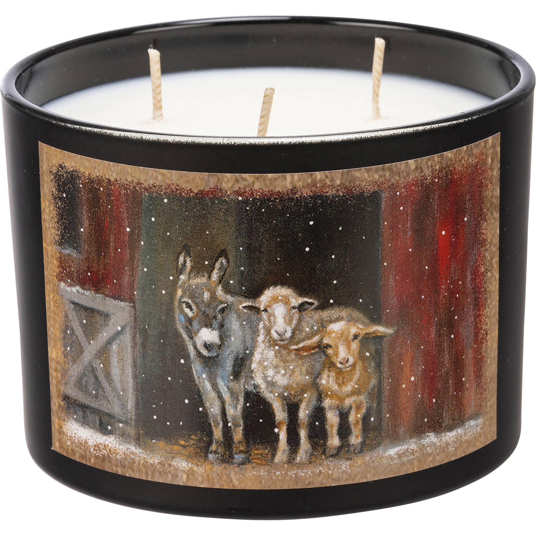 Primitives by Kathy - Wholesale Jar/Filled Candle - Snowy Farm Family Candle1