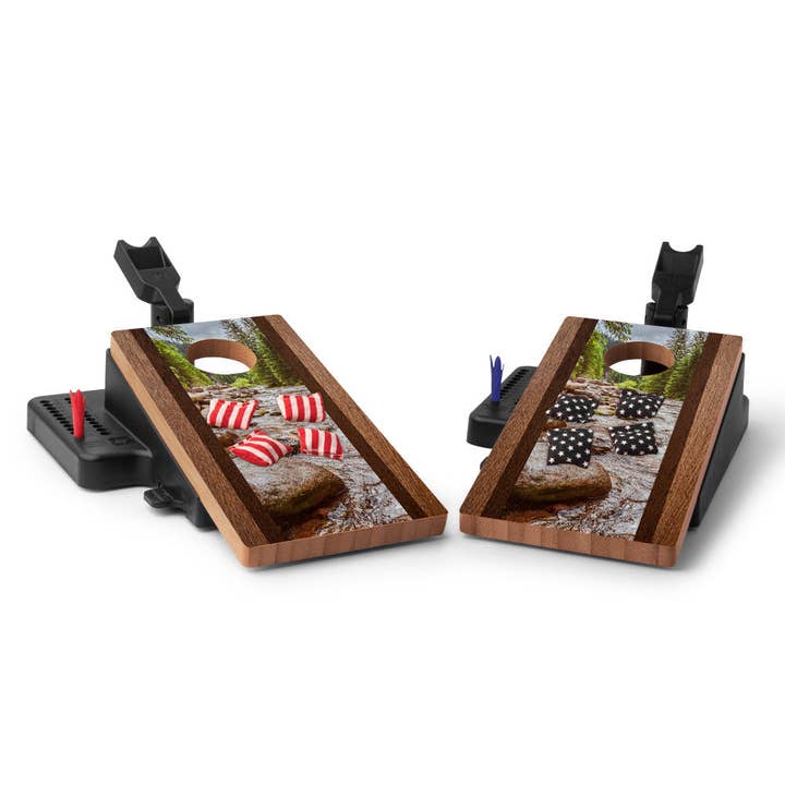 American Cornhole Association - Wholesale Cornhole - Classic Stripes River Double Chuck Mini Cornhole Tabletop Game1