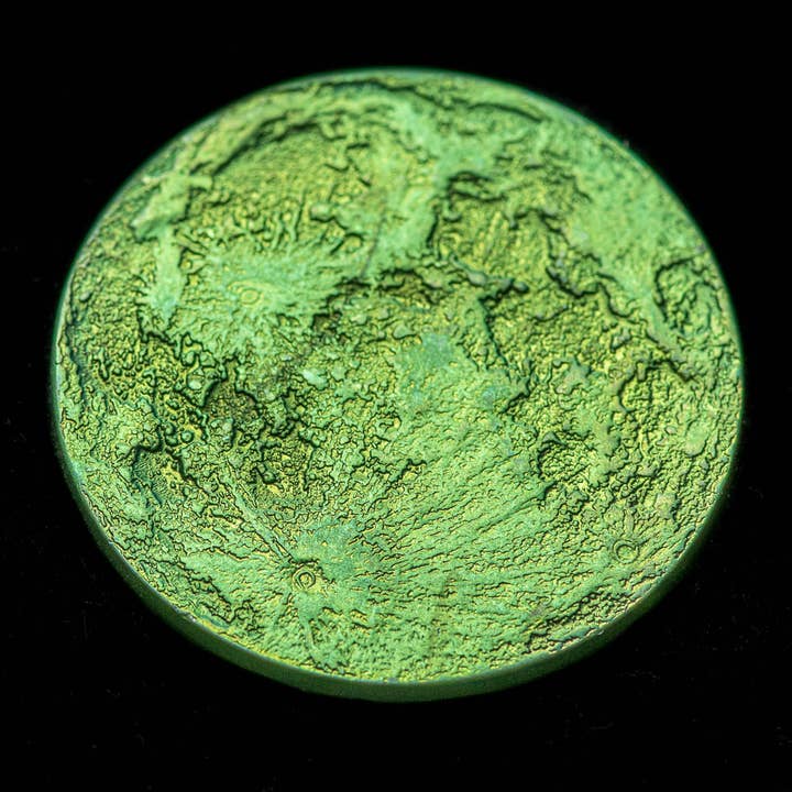 Green Moon Coin - 1" Anodized Niobium for wholesale by Shire Post Mint