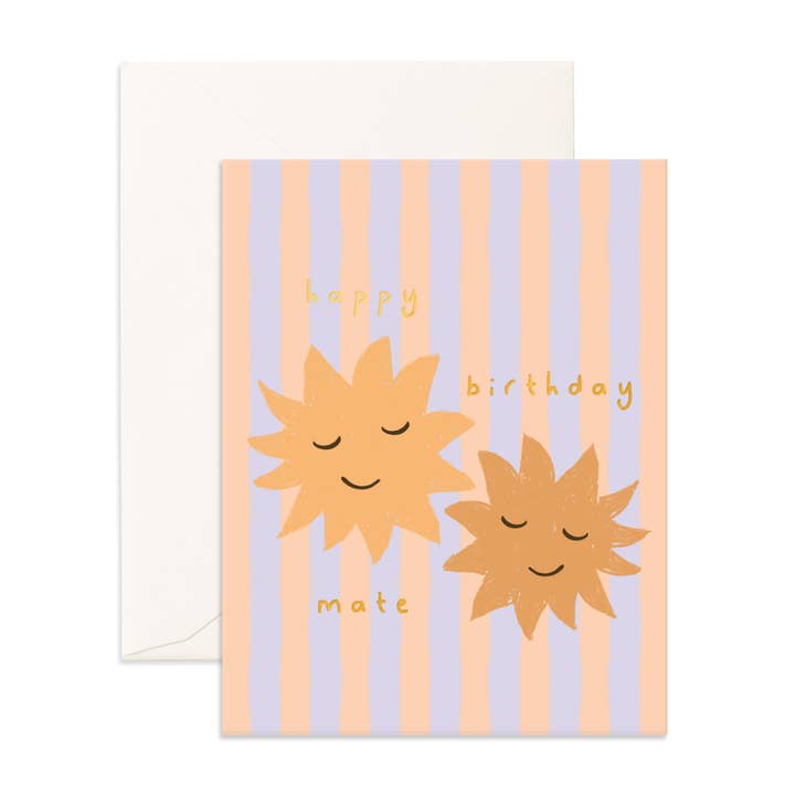 Birthday Mate Suns Greeting Card for wholesale by Fox & Fallow