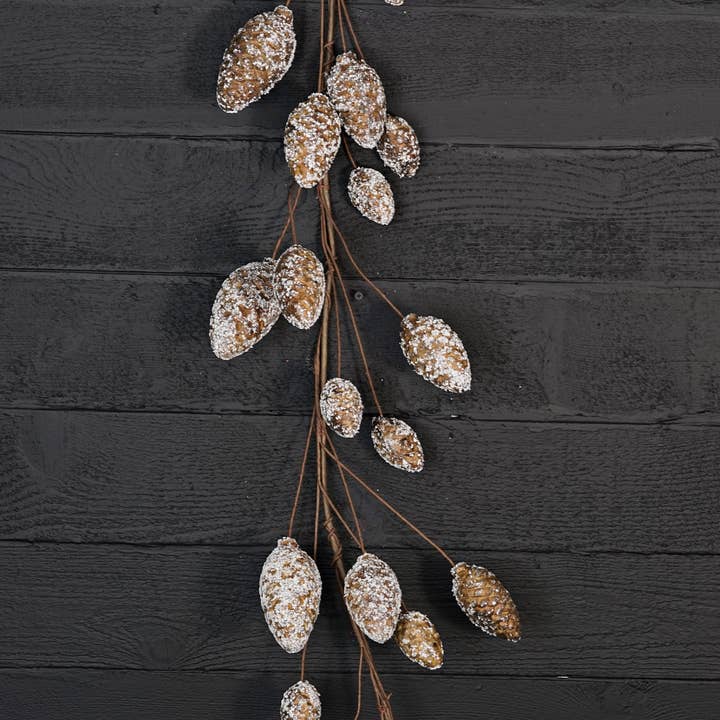Impressive Enterprises, Inc. - Wholesale Bunting/Garland - ISB73191- 5ft Snowy Brown Pinecone Garland