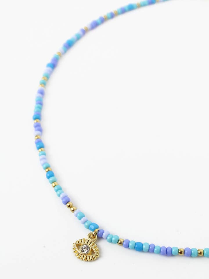 EVIL EYE BLUE NECKLACE for wholesale by My Doris