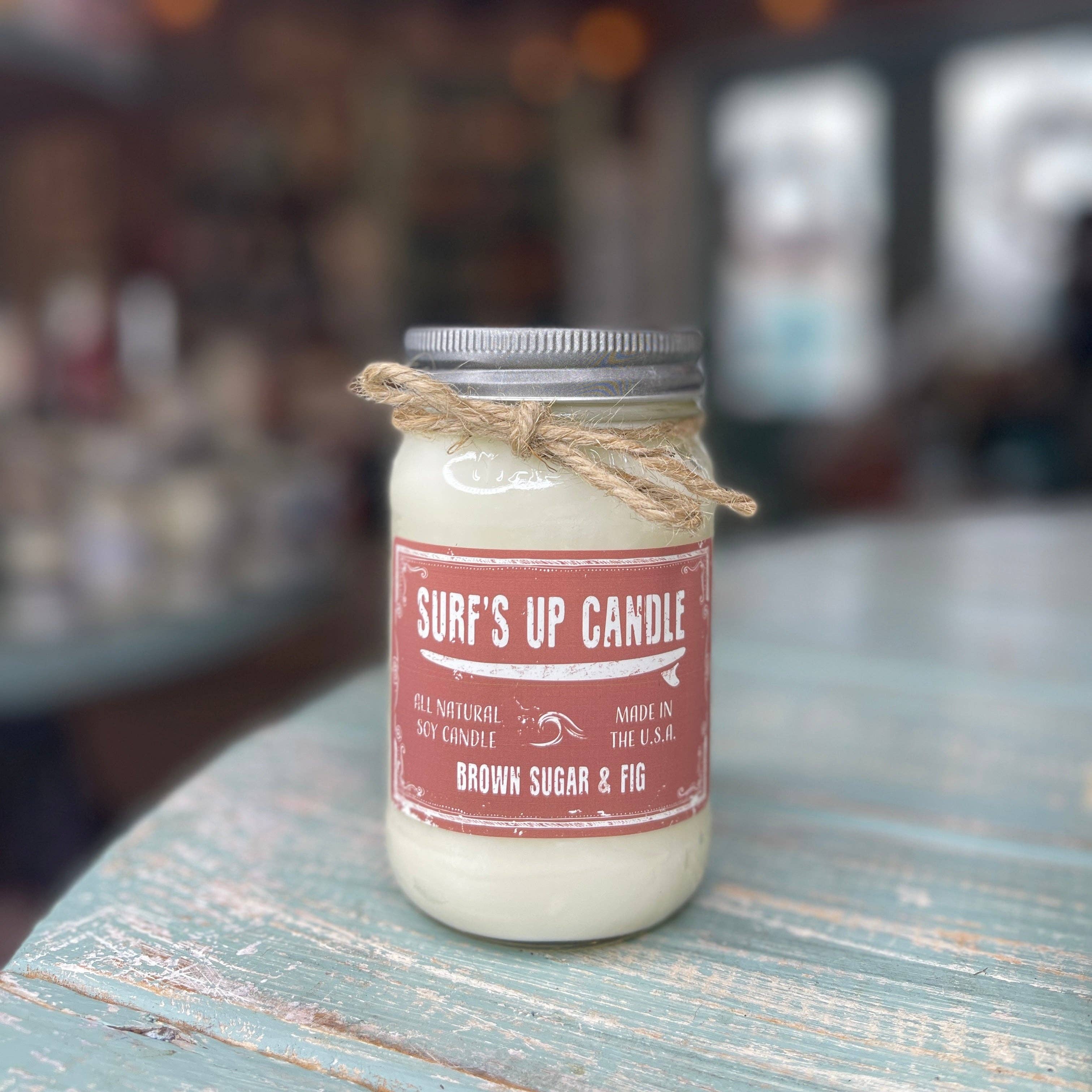 Surfs Up Candle - Wholesale Jar/Filled Candle - Brown Sugar & Fig Mason Jar Candle - Original Collection1