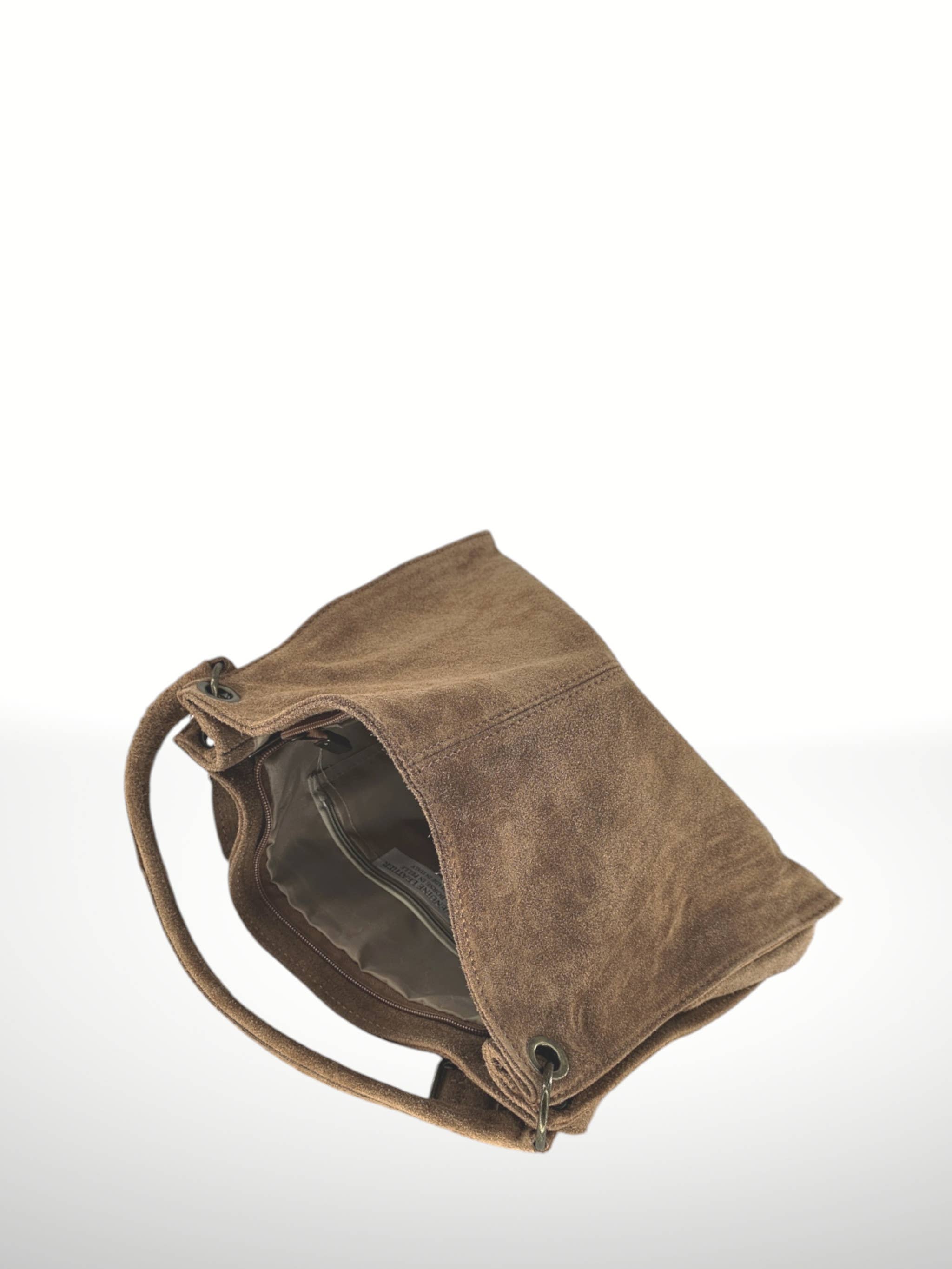 ITALIAN'S LEATHER - Wholesale Shoulder Bag - Women's - Riccio Suede Leather Bag 22021421