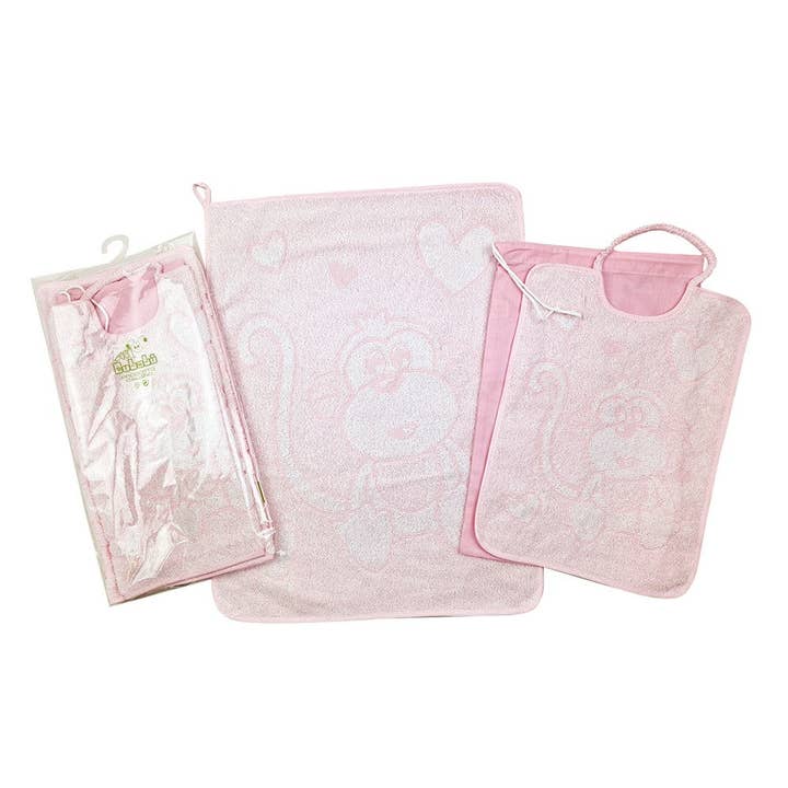 Almatex srl - Wholesale Hair Towel/Wrap - 3-piece set RALPH: Bib 36x34 cm with elastic + towel 40x50 cm + fabric bag 32x37 cm