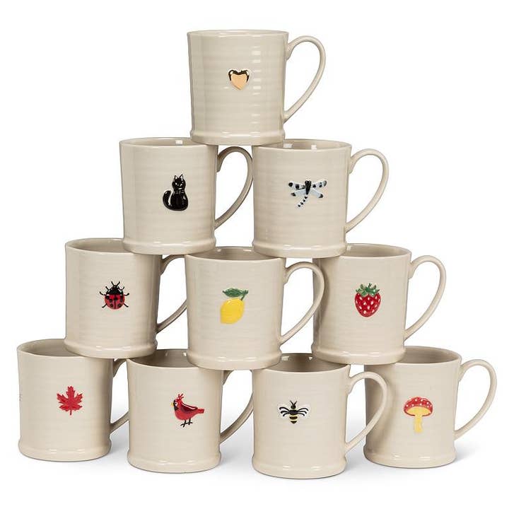 Rimmed Mug with Bee-3.5"H(12oz) for wholesale by Abbott