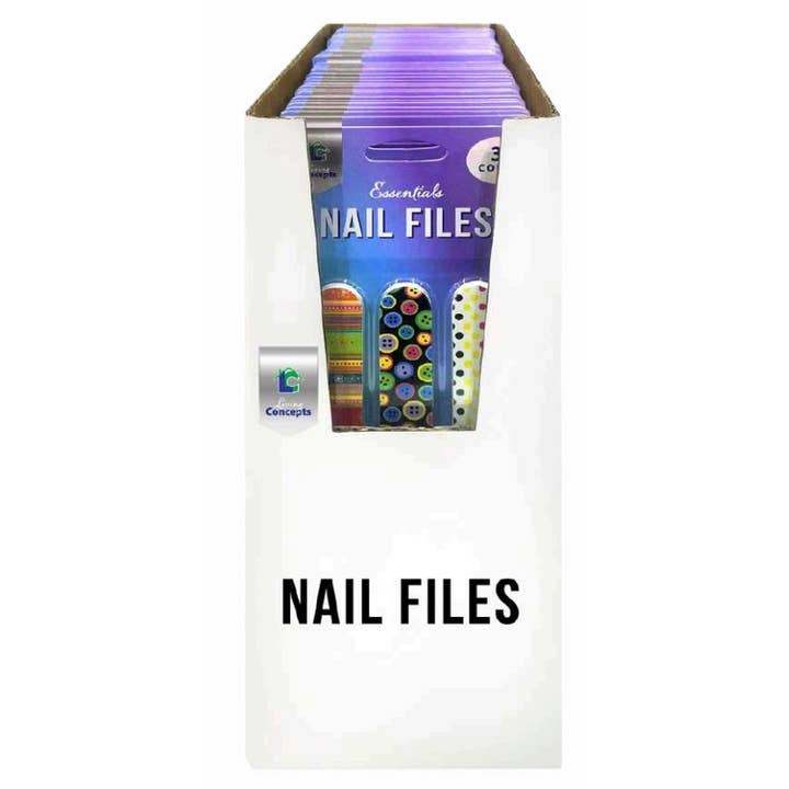 Living Concepts - Wholesale Nail File - Nail File 3pk Printed