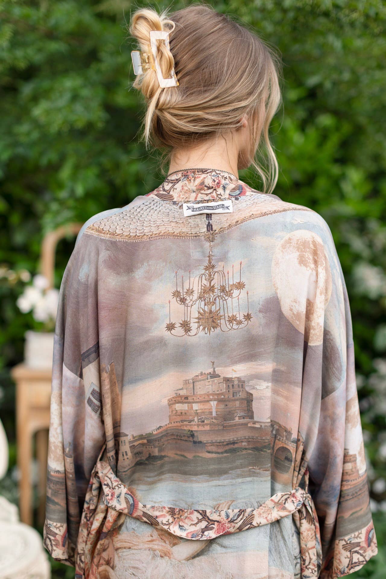 Market of Stars (USA) - Wholesale Kimono - Women's - Imaginarium Matinée Duster Kimono w/ Moon mid-length10